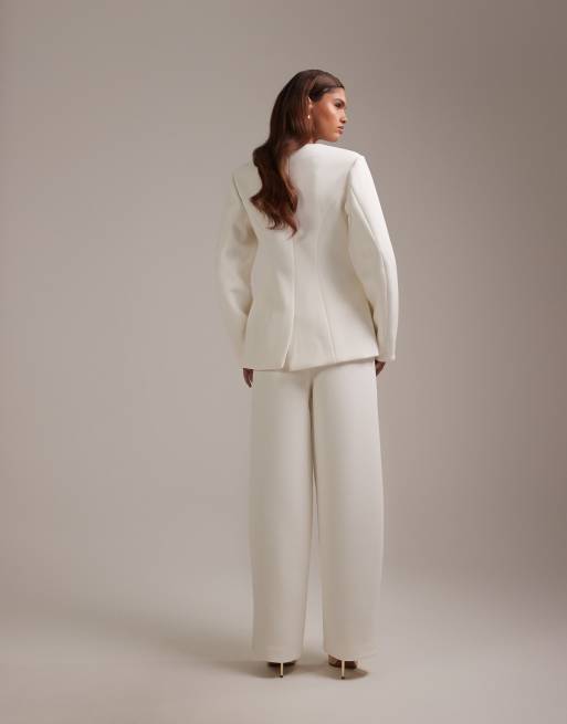 ASOS DESIGN bridal tailored trouser in ivory, 3 of 5