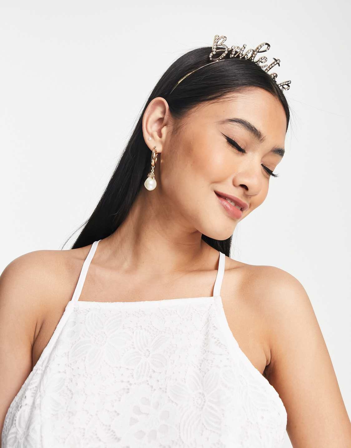 ASOS DESIGN bride to be headband in crystal design