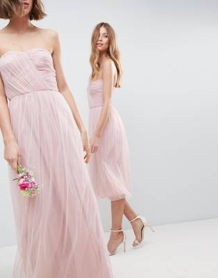 tulle maxi bridesmaid dress