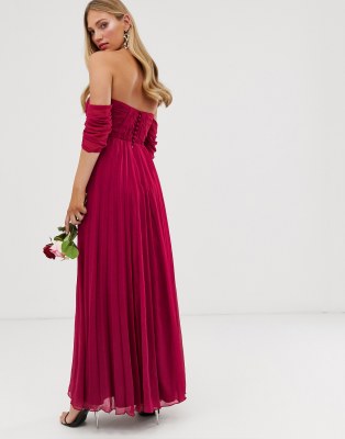 asos berry maxi dress