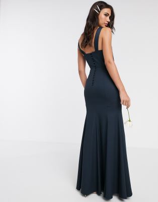 button detail maxi dress