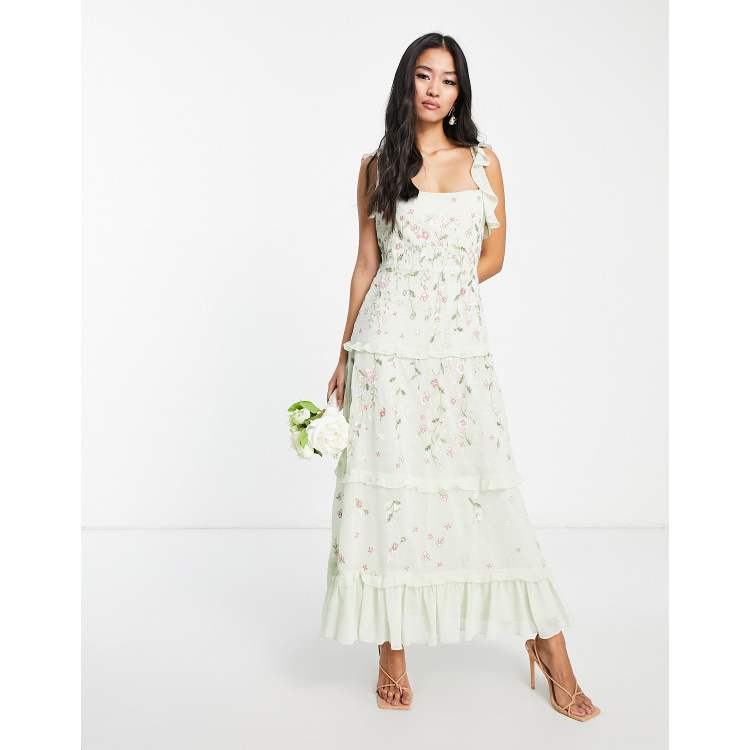 Asos Bridal Embroidered Cami Mesh Maxi Dress, $94, Asos