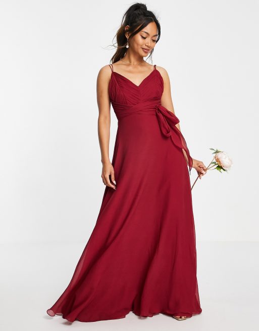 Asos berry cheap maxi dress