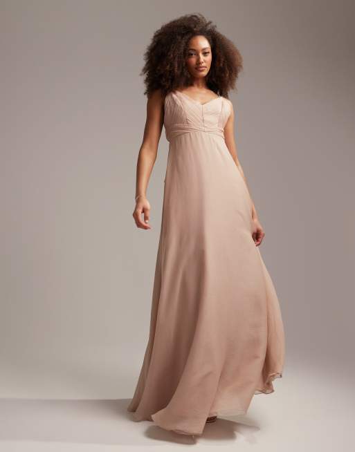 Asos Design Bridesmaid Cami Maxi Dress With Ruched Bodice And Tie Waist Asos