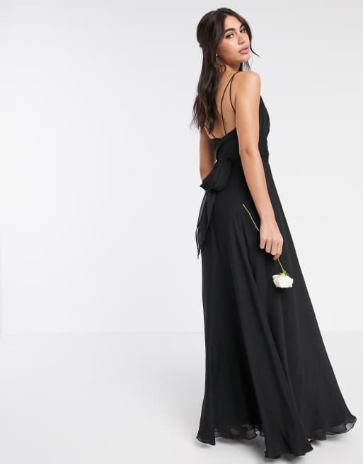 Asos black best sale bridesmaid dress