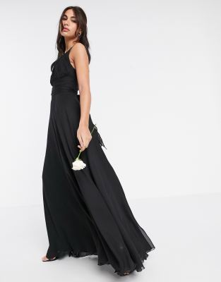 asos black bridesmaid dress