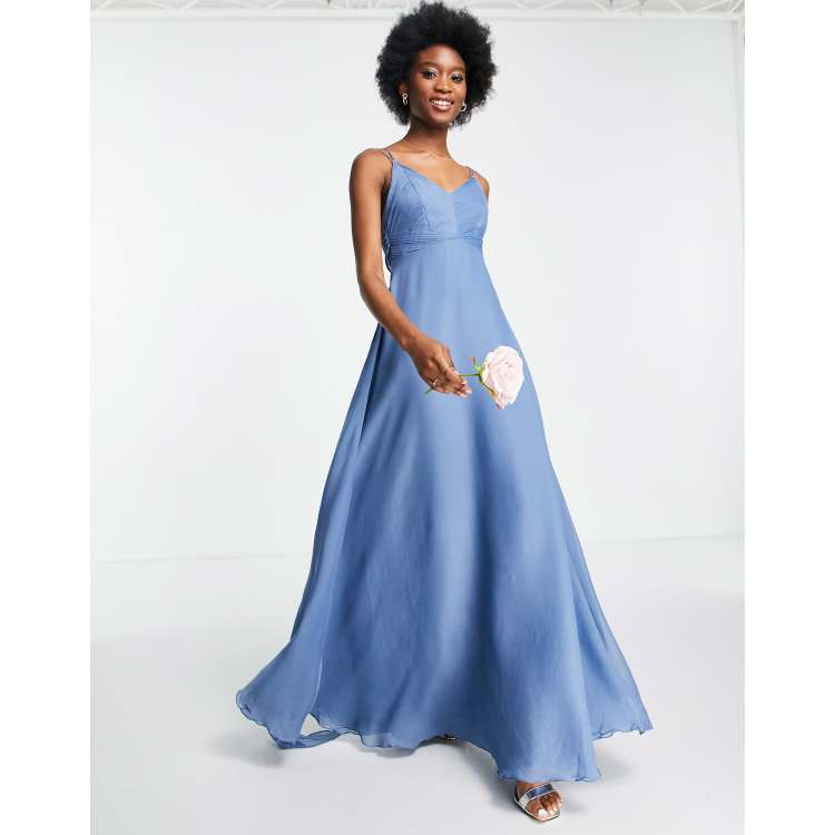 Asos pale blue store bridesmaid dress