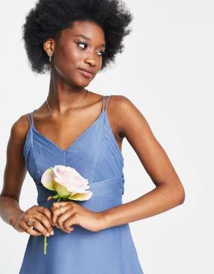ASOS DESIGN Bridesmaid cami maxi dress with ruched bodice and tie waist |  ASOS