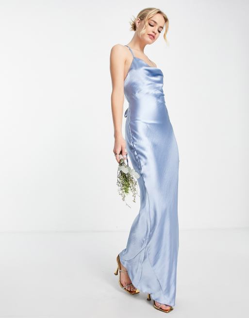 Long blue hotsell slip dress