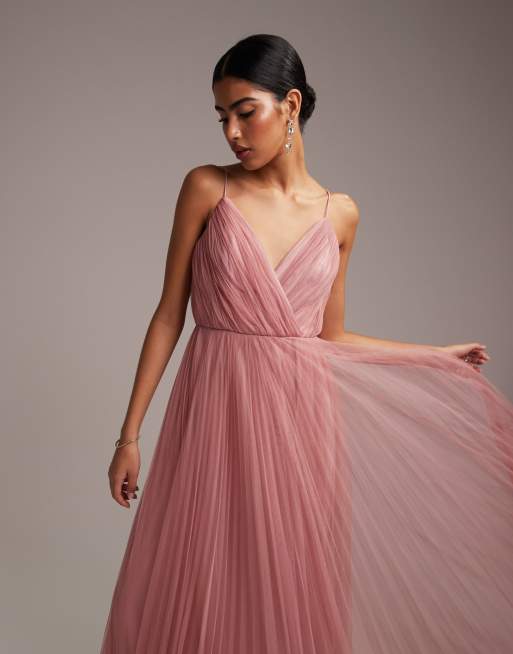 エイソス ASOS DESIGN Bridesmaids tulle channelled bodice tulle