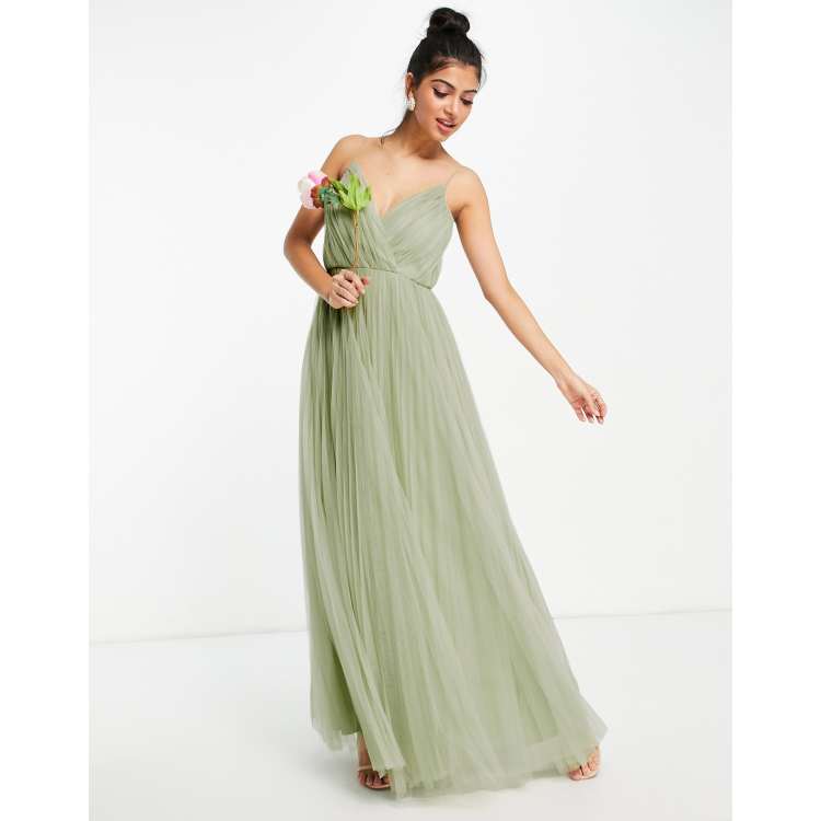 Asos green shop tulle dress