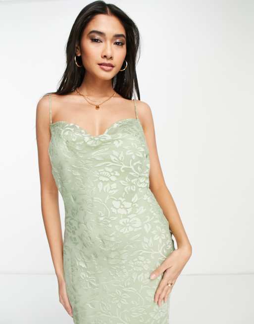 light green velvet dress Baltic Born Womens Leslie Velvet Maxi Dress | Sage + Silver main image 1