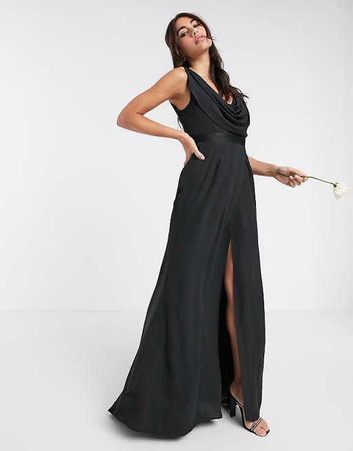 ASOS DESIGN Bridesmaid cowl front maxi dress with button back detail | ASOS