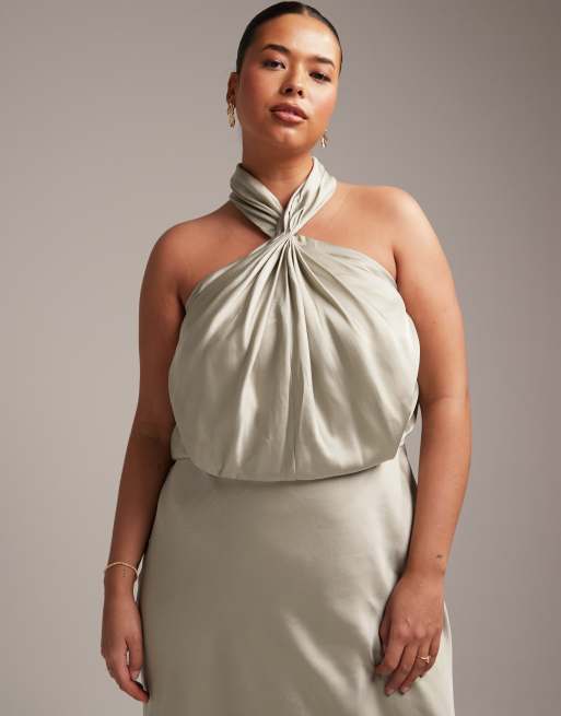 Asos sage green bridesmaid dress best sale