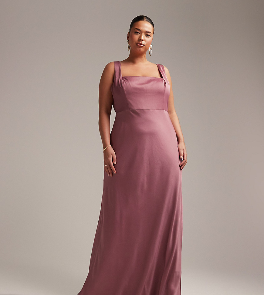 Dresses by ASOS Curve All other dresses can go home Square neck Fixed straps Zip-back fastening Regular fit