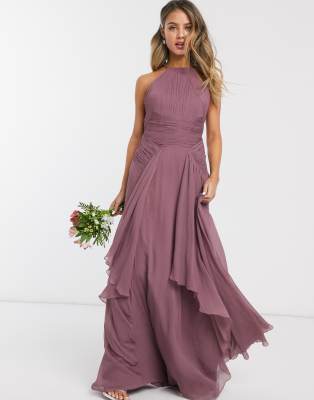 Asos design bridesmaid pinny maxi dress with ruched bodice hotsell