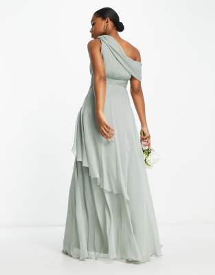 Poppy One Shoulder Satin Maxi Dress – Trèscool