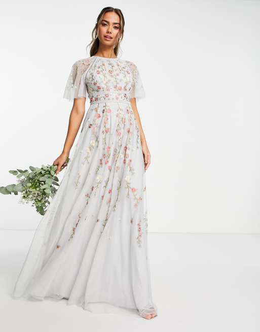 Asos floral 2025 embroidered dress