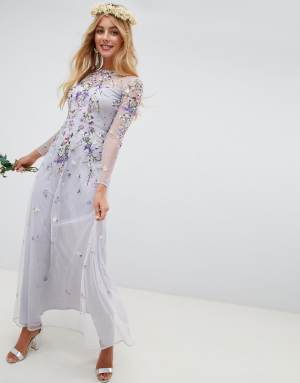 asos maxi dress sleeve embroidered dresses pretty
