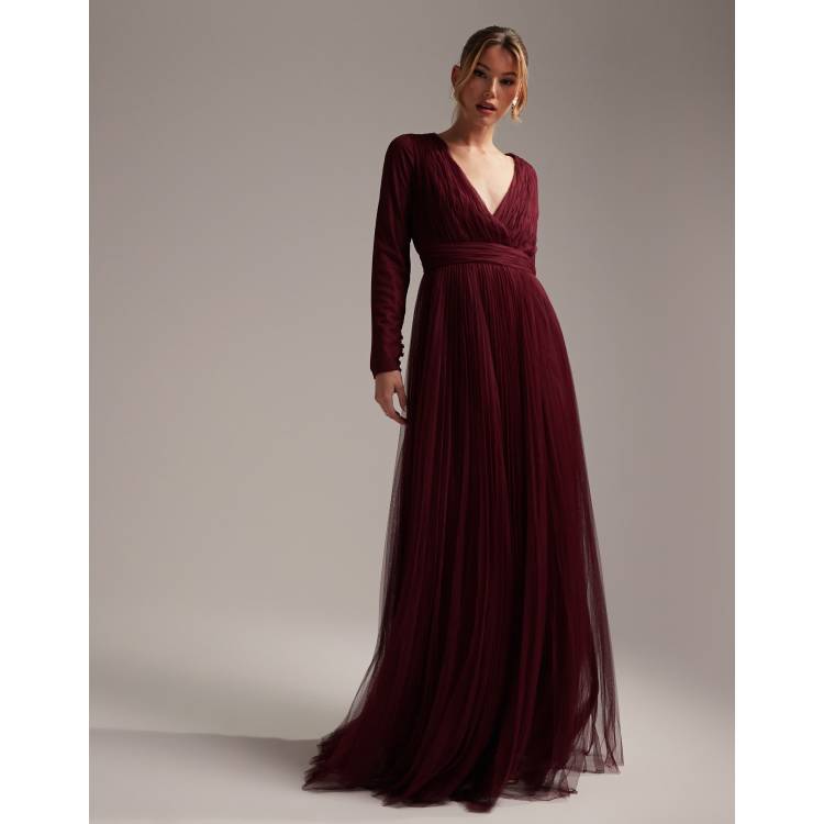 Burgundy bridesmaid cheap dresses asos