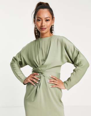 olive jersey dress