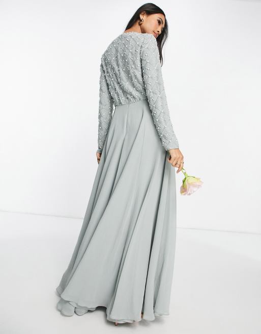 Asos full store sleeve maxi dress