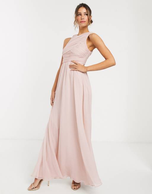 Asos soft shop blush bridesmaid dress