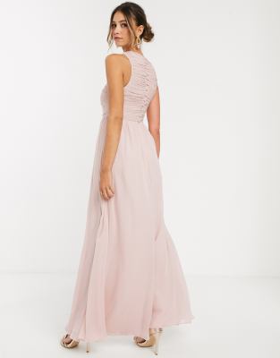 asos soft blush bridesmaid dress
