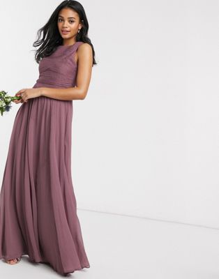 ASOS DESIGN Bridesmaid maxi dress with soft pleated bodice - ASOS Price Checker