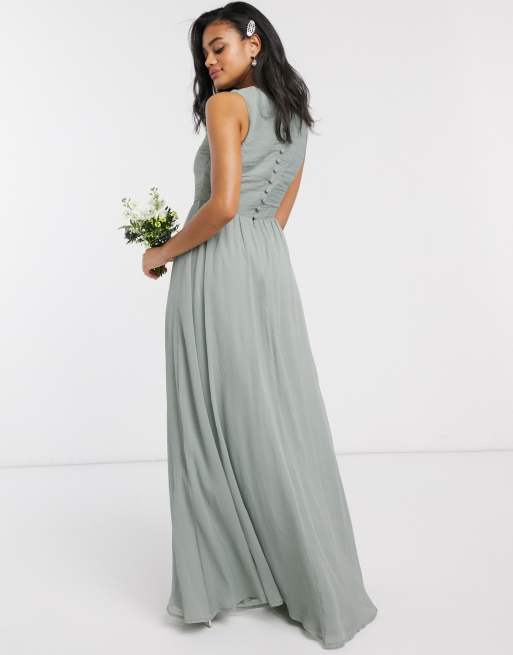 ASOS DESIGN Bridesmaid maxi dress with soft pleated bodice