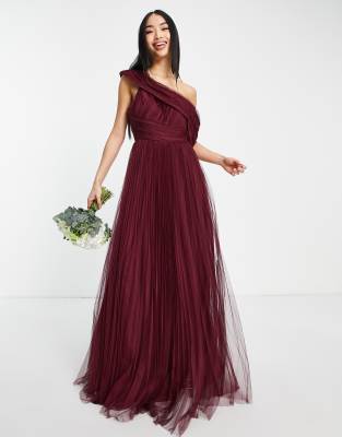 Asos burgundy cheap bridesmaid dress