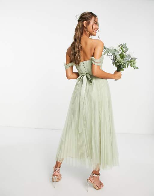 Asos pleated hotsell bridesmaid dress