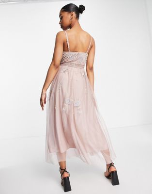 RENT ASOS Pearl Embellished Cami Dress - RRP £160