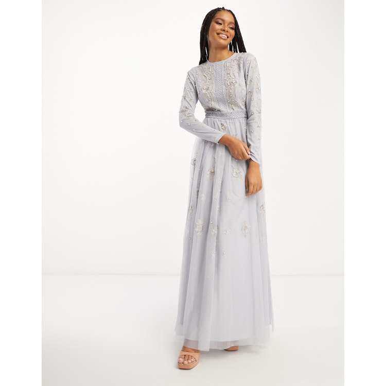 Asos long store sleeve gown