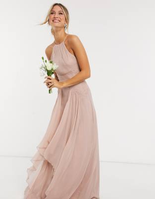 ASOS DESIGN Bridesmaid pinny maxi dress 