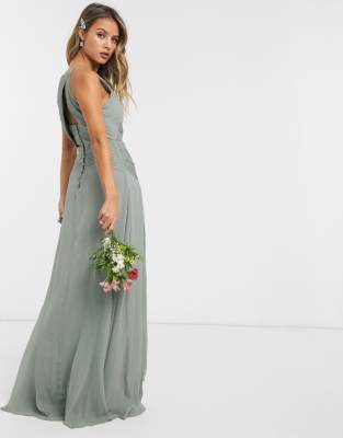 asos design bridesmaid pinny maxi dress with ruched bodice ASOS DESIGN Bridesmaid pinny maxi dress with ruched bodice and layered  skirt detail