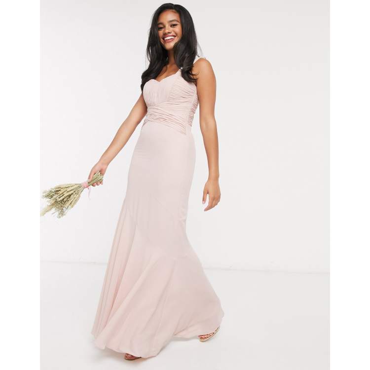 Asos pleated bridesmaid dress hotsell