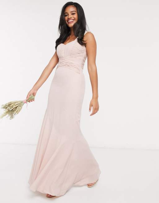 ASOS DESIGN Bridesmaid pleated bodice maxi dress