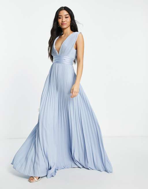 Asos blue pleated store dress