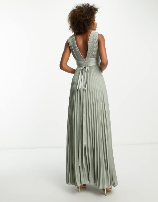 Pleated cami shop maxi dress