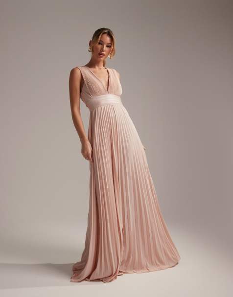 Asos pink wedding 2025 guest dress