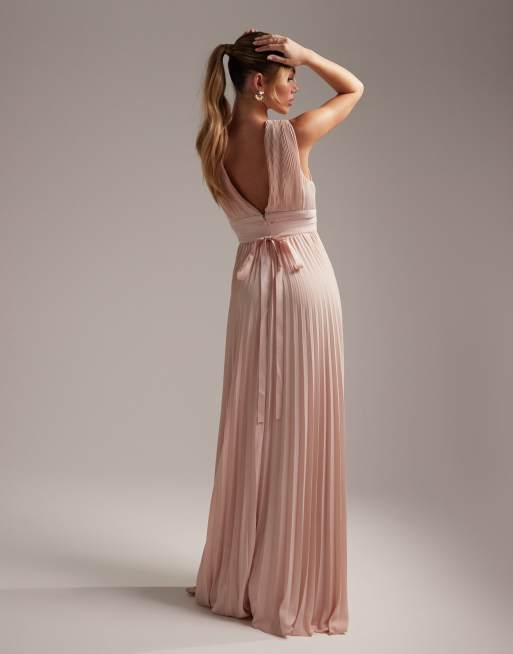 Asos pleated cheap bridesmaid dress