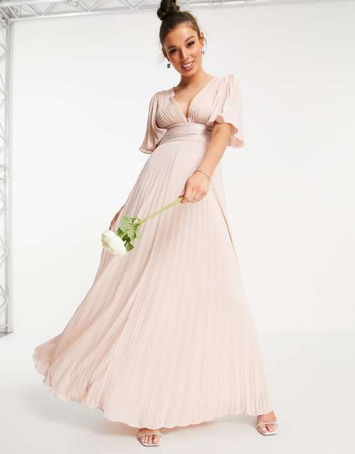 Maxi dress 2025 with flutter sleeves