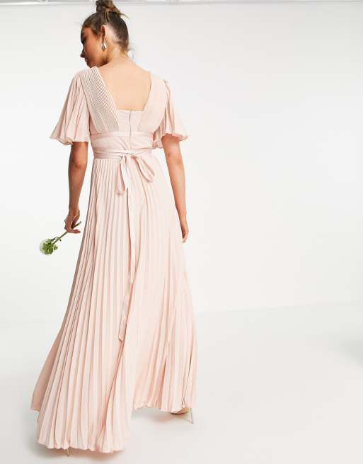 Asos pleated hot sale bridesmaid dress