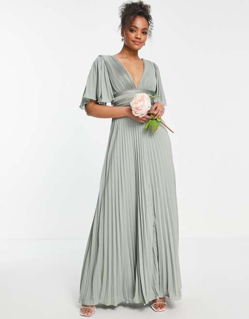 Flutter sleeve hot sale bridesmaid dress