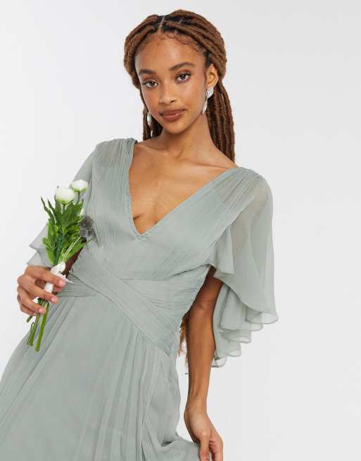 Purple Bridesmaid Dress: ASOS Design Bridesmaid Ruched Bodice Drape Maxi  Dress With Wrap Waist, 20 Stylish Bridesmaid Dresses to Match the Bride's  Colour Theme