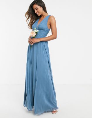 asos blue bridesmaid dress