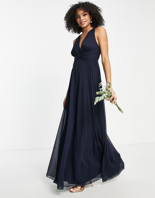 asos navy maxi dress