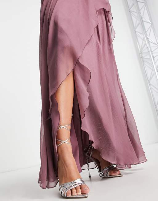 Purple Bridesmaid Dress: ASOS Design Bridesmaid Ruched Bodice Drape Maxi  Dress With Wrap Waist, 20 Stylish Bridesmaid Dresses to Match the Bride's  Colour Theme