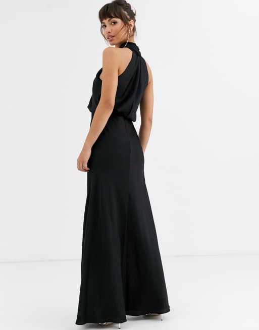 Asos black bridesmaid dress hotsell